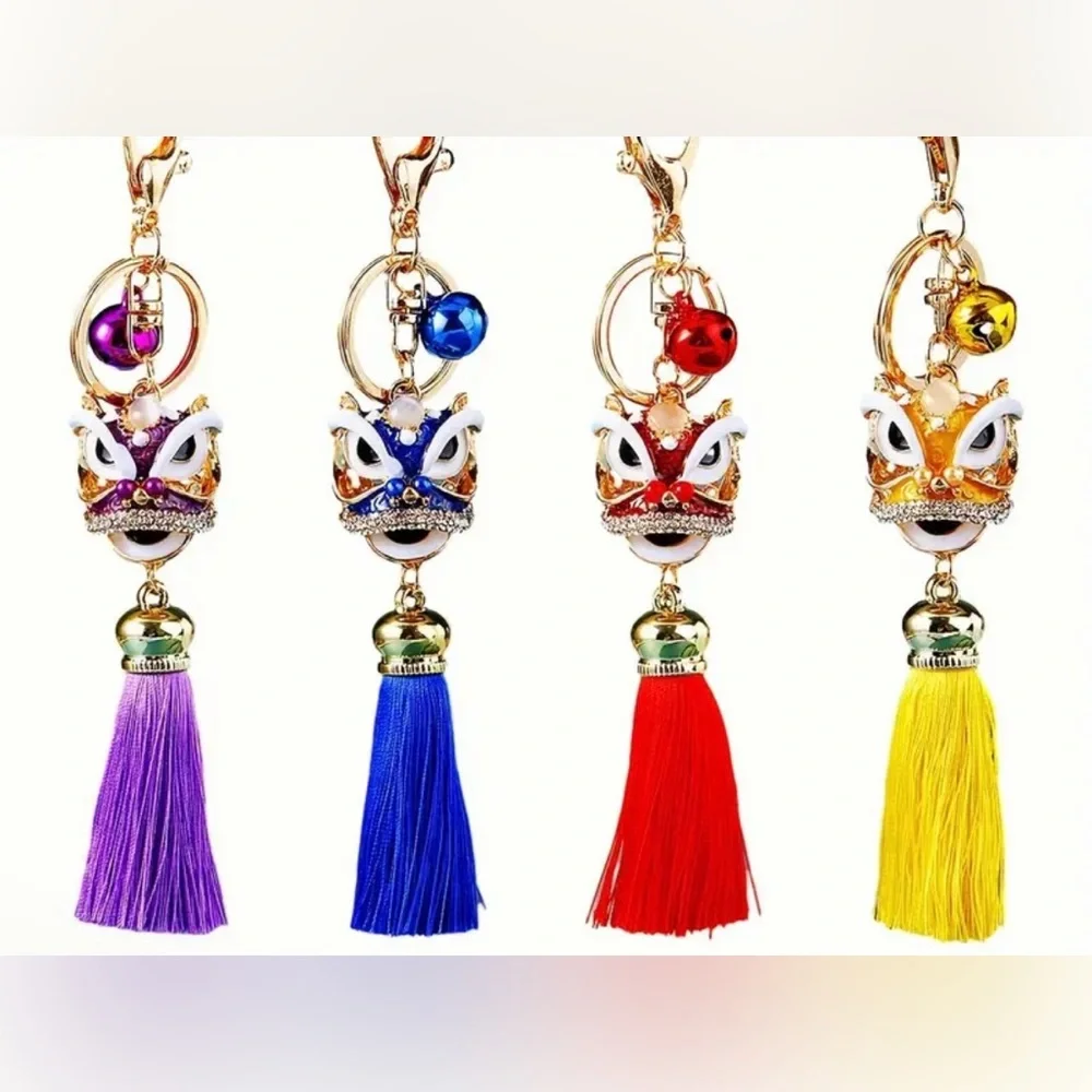 🐲 New! Lucky Dragon Head Tassel Keychain
